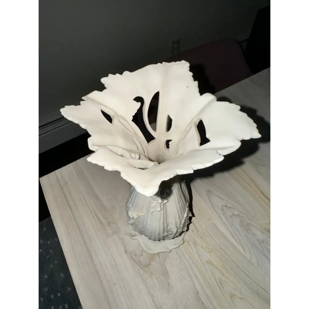 Antique 19th Century Samuel Alcock Vase Floral Cut Out Unique One of a Kind FLAW